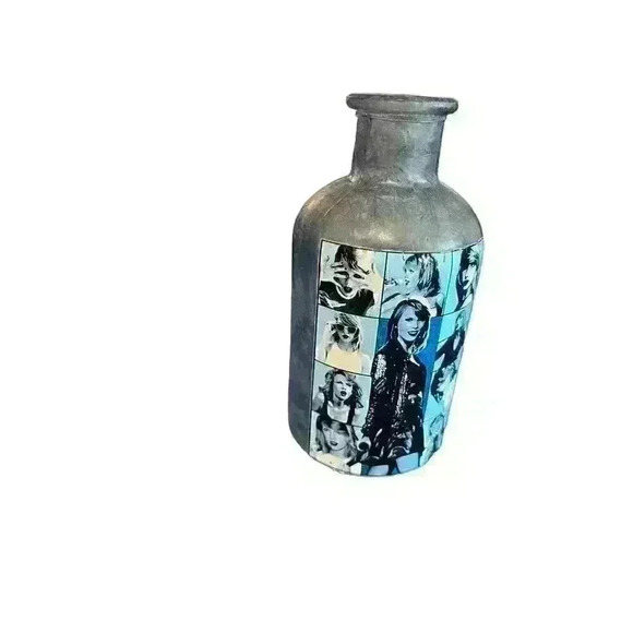 Homemade Taylor Swift Inspired Decorative Bottle Blue Glass The 1989 Eras - Picture 2 of 10